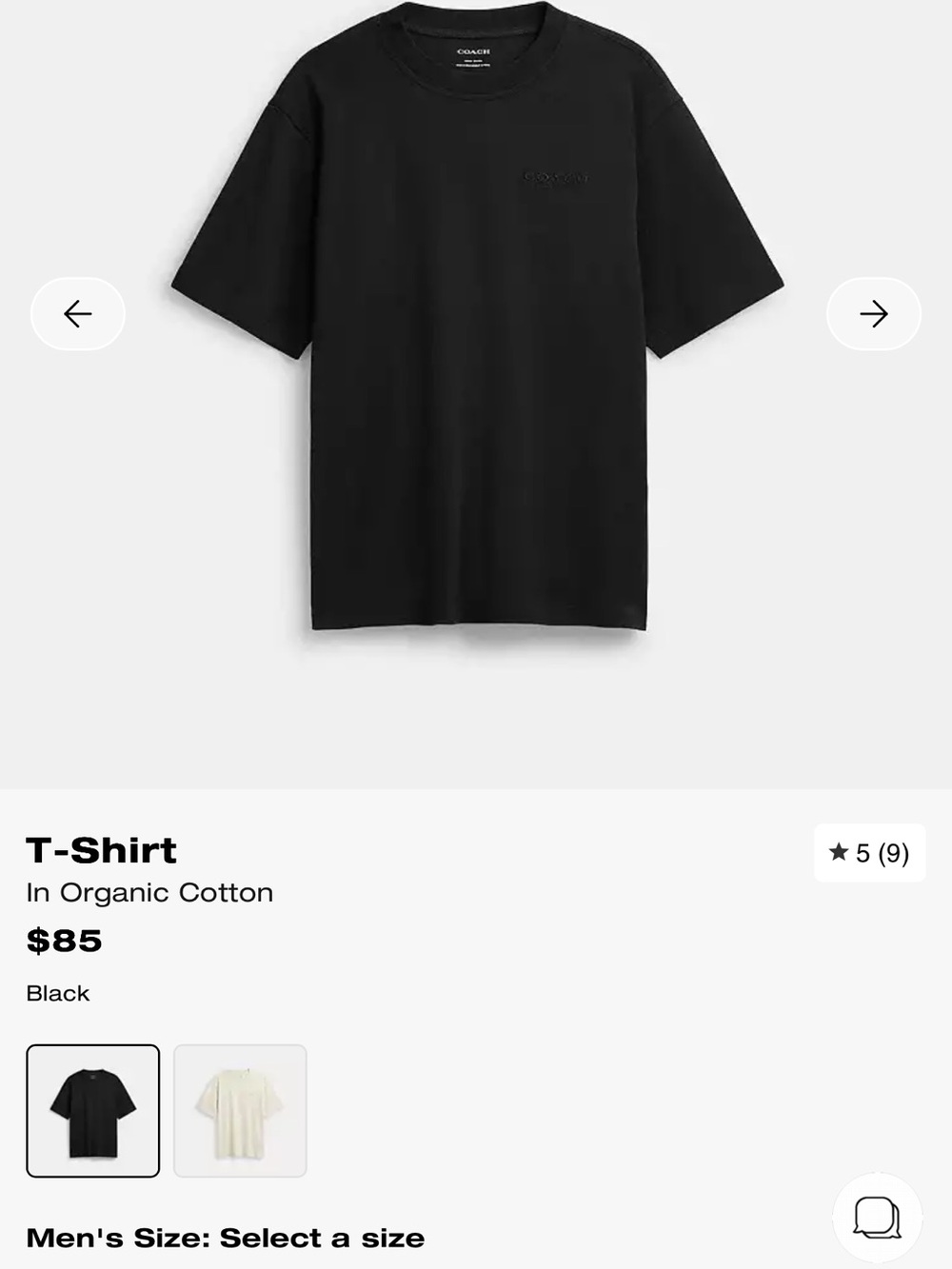 Coach Men's Black Short Sleeve Logo T-Shirt